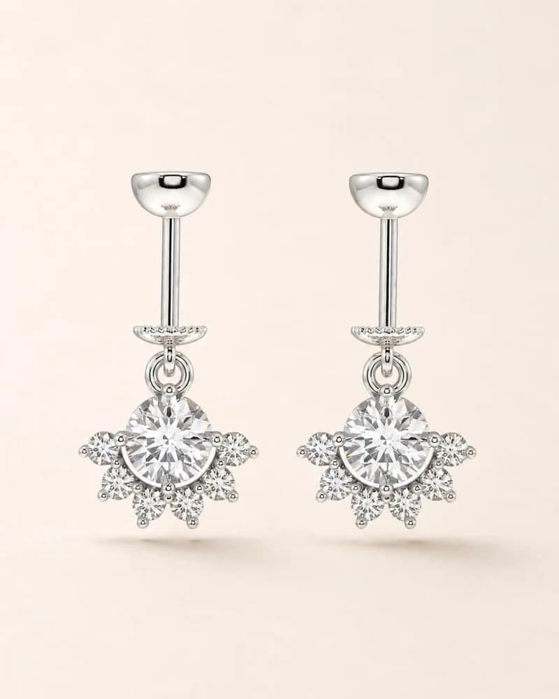 Celeste Halo Hanging Earrings — 1