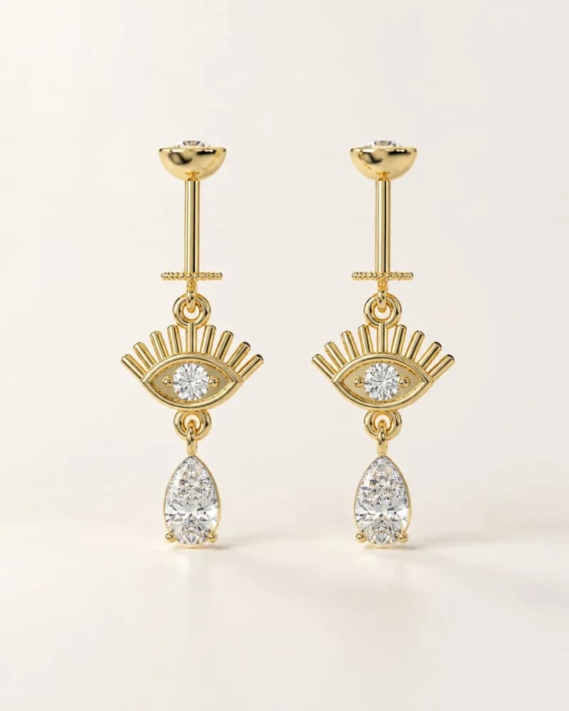 Aurelia Crown Hanging Earrings — alternate view