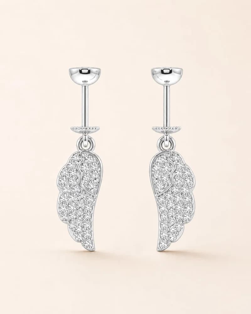 Aurelia Feather Hanging Earrings — 1