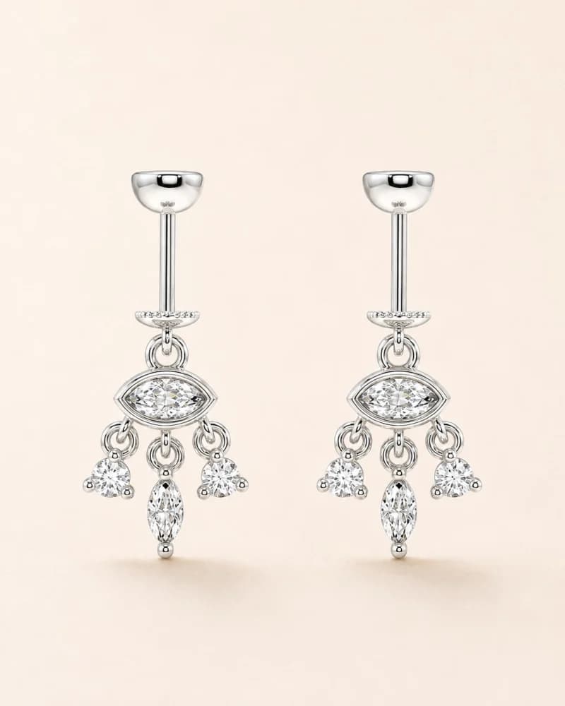 Celeste Gold Hanging Earrings — 1