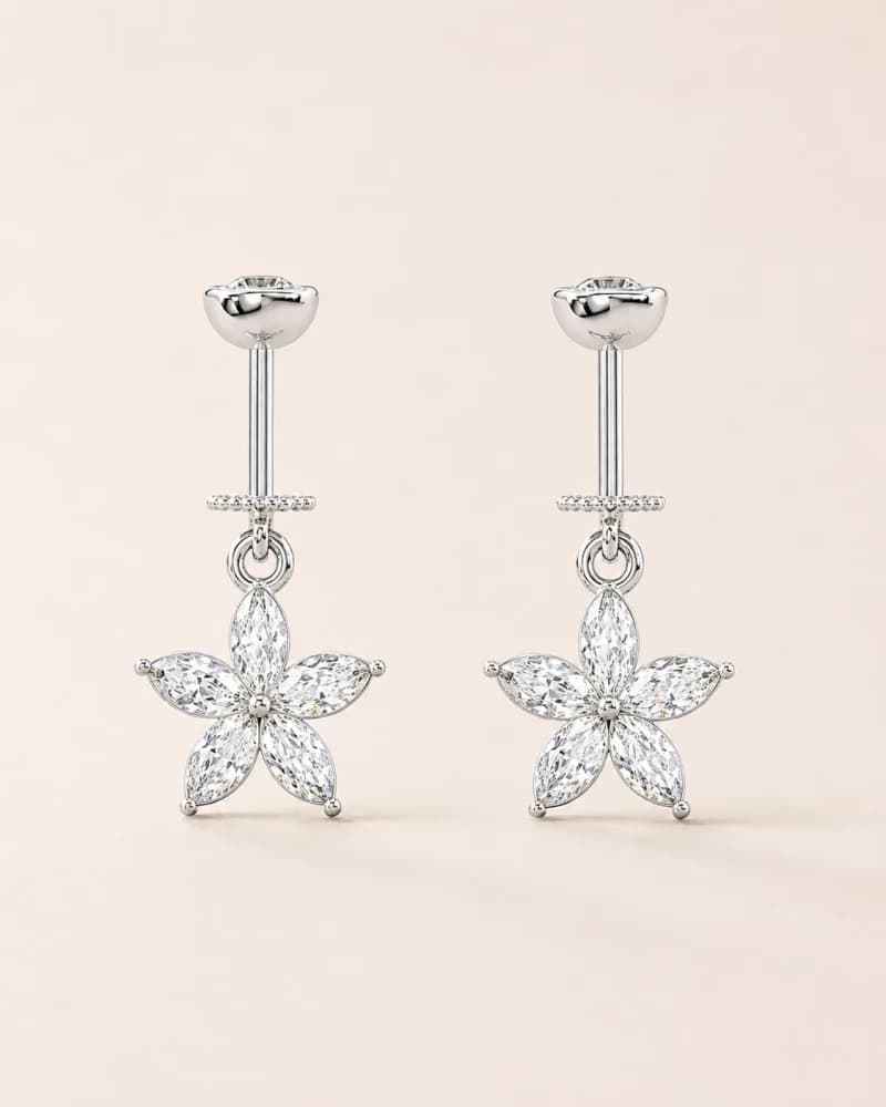 Fleur Bloom Hanging Earrings — 1