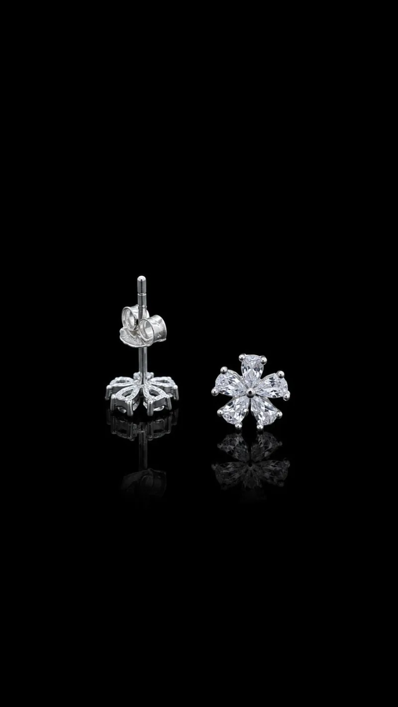 Iris Bloom Floral Stud Earrings — 1