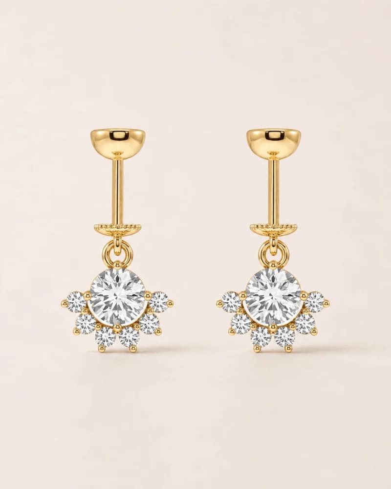 Celeste Halo Hanging Earrings — 2